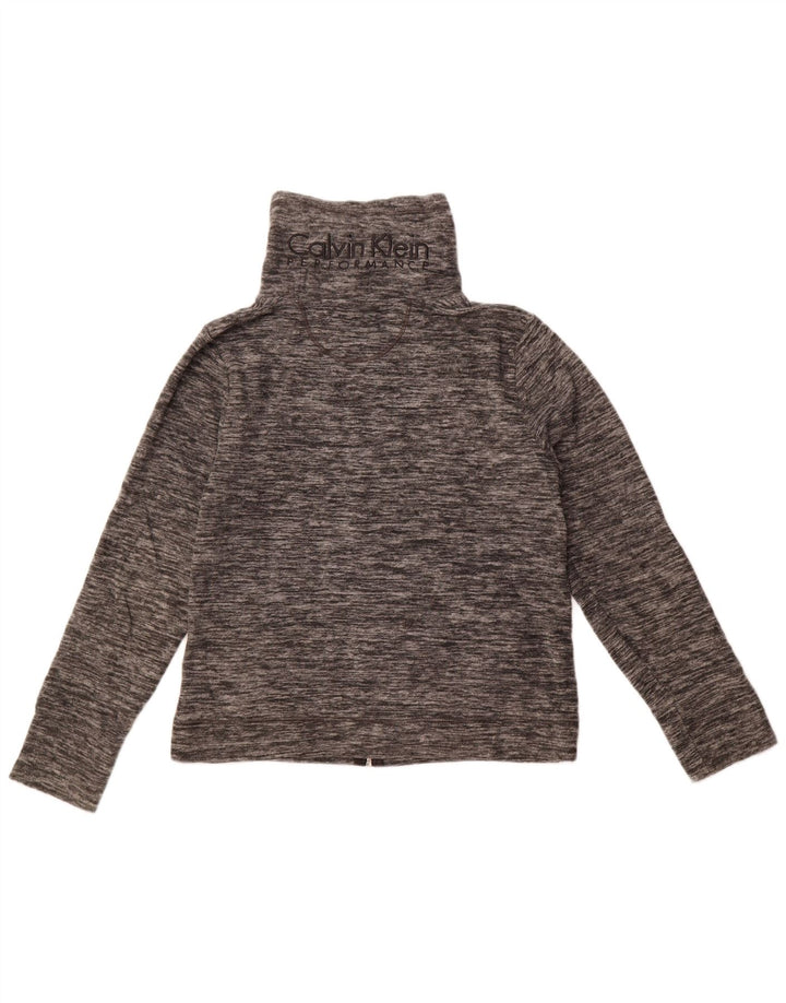Calvin Klein Damen Performance Fleecejacke UK 10 Small Grau meliert