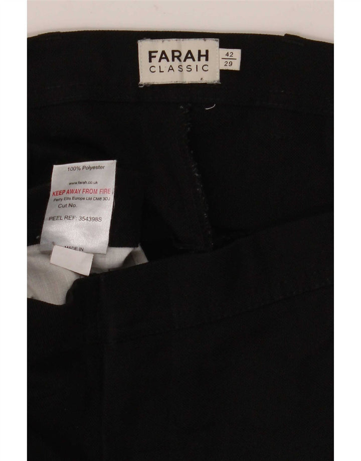 Farah Herren-Freizeithose mit klassischer Passform, W42, L29, schwarzes Polyester