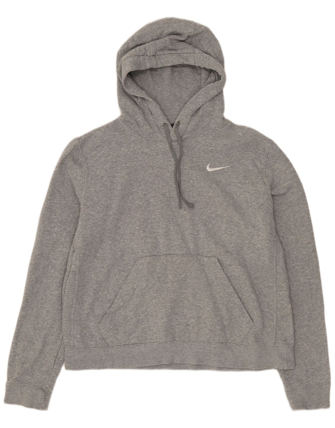 Nike Damen Kapuzenpullover UK 14 Mittelgrau gefleckte Baumwolle