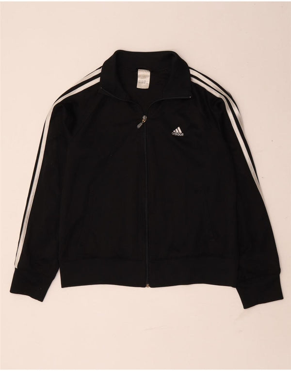 Adidas Damen Trainingsanzug Top Jacke UK 16 Large Schwarz Polyester