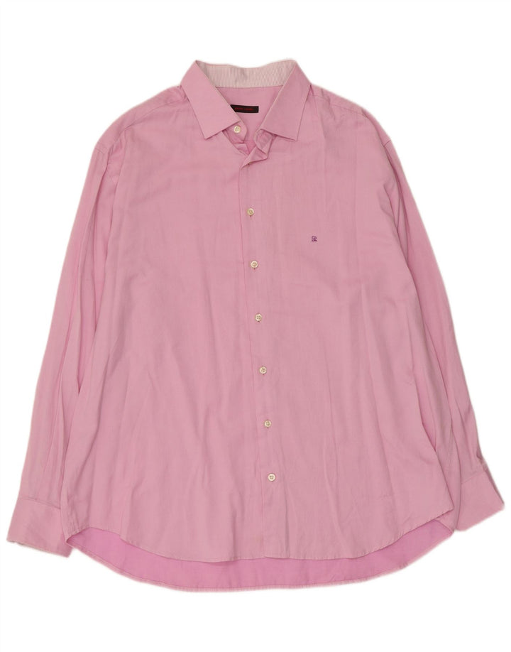 PIERRE CARDIN Herrenhemd Größe 47 2XL Rosa Baumwolle