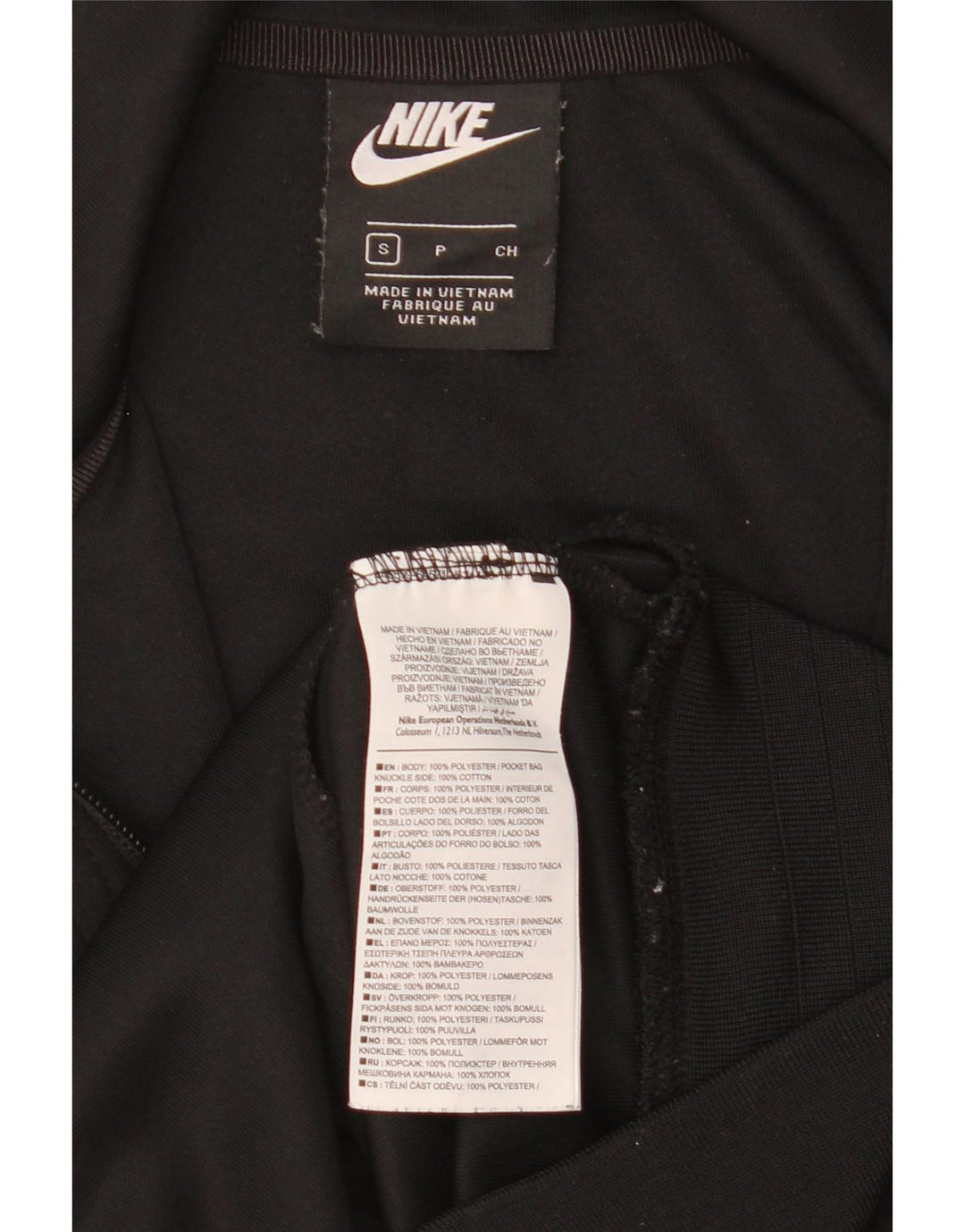 NIKE Herren-Trainingsanzugoberteil mit Grafik, Größe S, Schwarz, Farbblock-Polyester