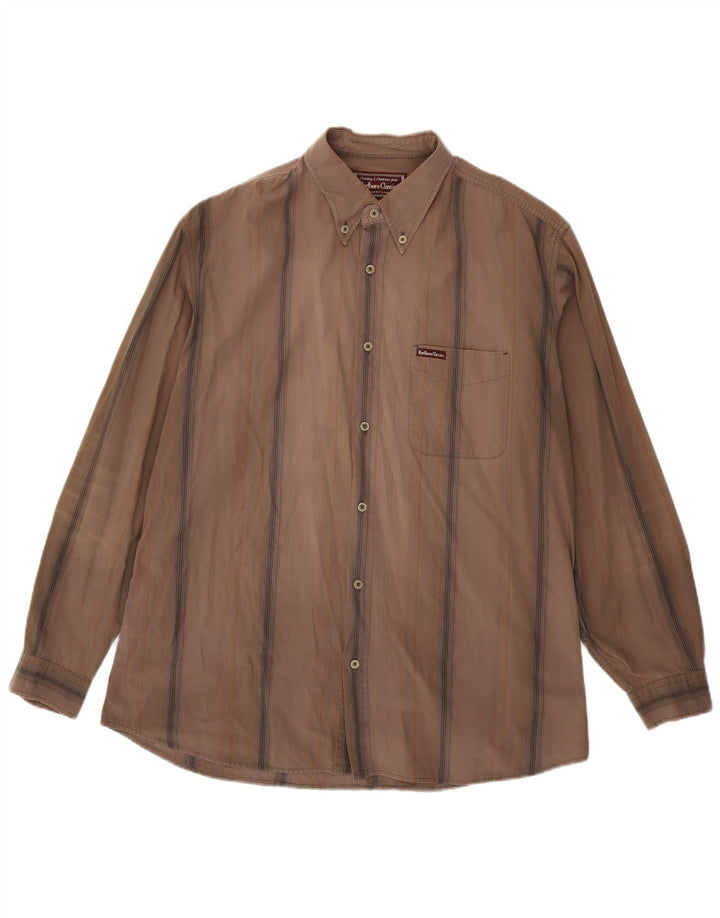 Marlboro Classics Herrenhemd 2XL braun gestreift aus Baumwolle