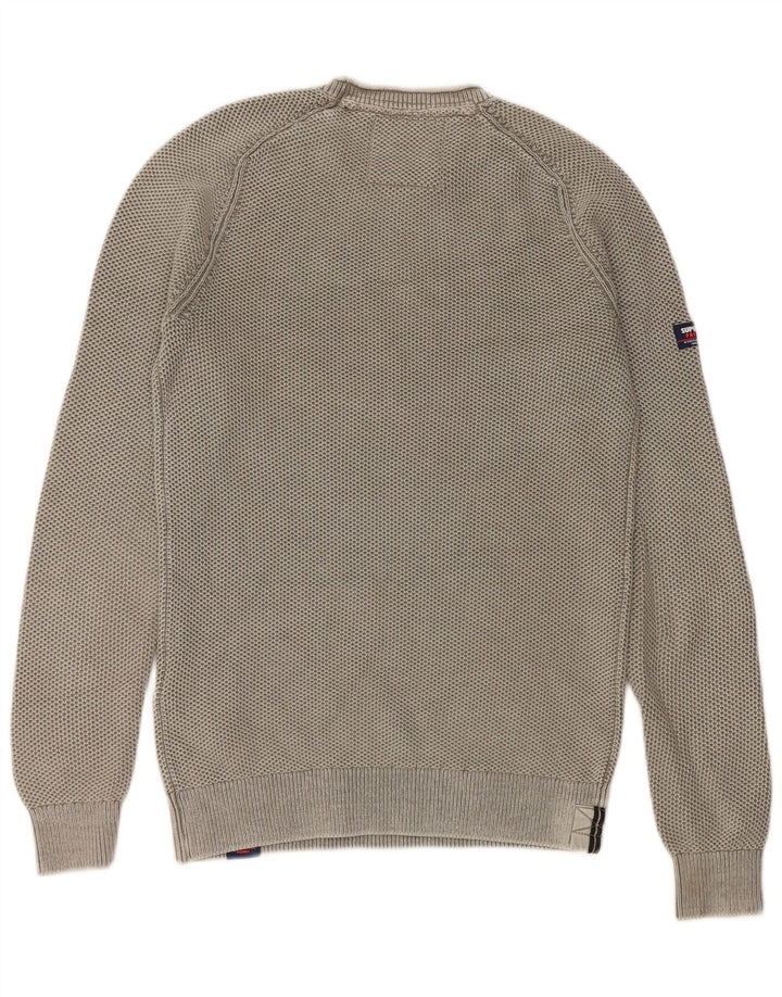 Superdry Herren-Pullover mit Rundhalsausschnitt, Größe S, grüne Baumwolle