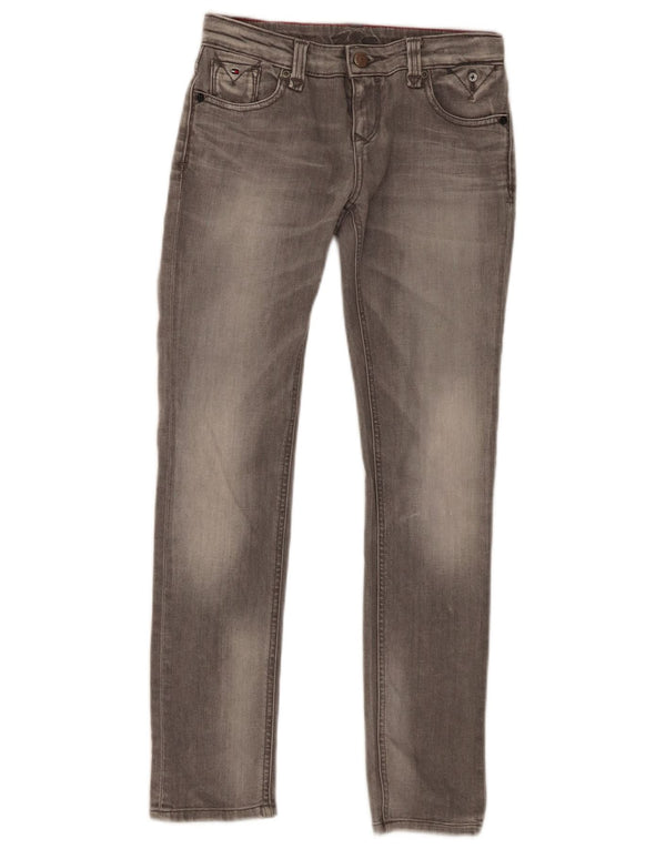 Tommy Hilfiger Slim-Jeans für Mädchen, 11–12 Jahre, W26 L28, graue Baumwolle