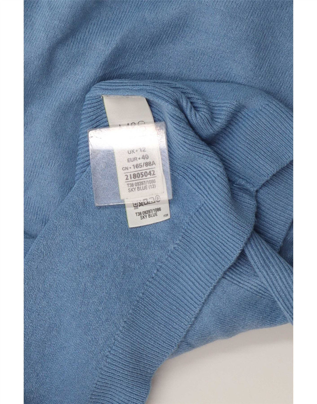 Marks & Spencer Damen-Pullover mit U-Boot-Ausschnitt, UK 12, Mittelblau, Acryl