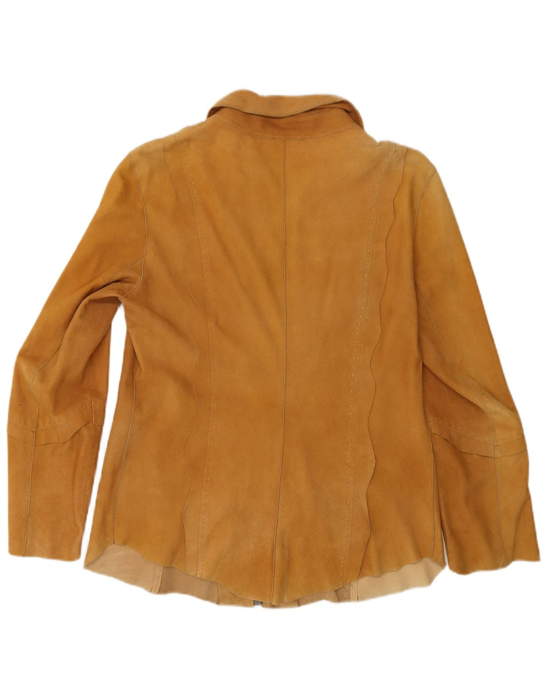 Vintage Damen Wildleder-Overshirt-Hemd IT 44 Mittelbeiges Leder