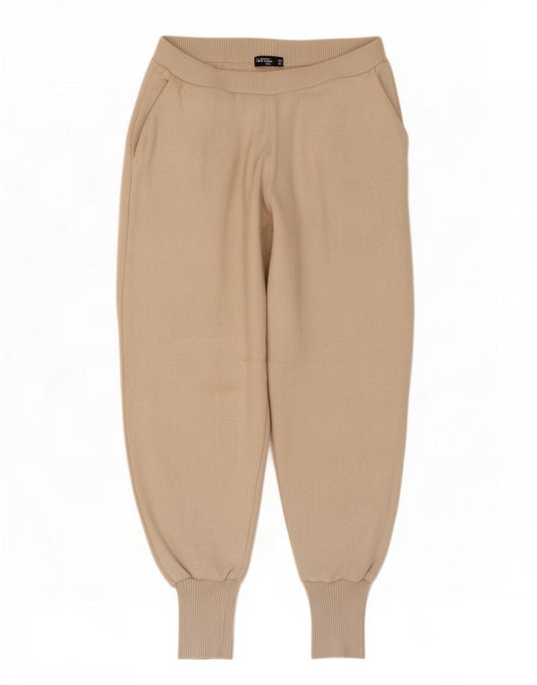 Zara Damen Crop Trainingsanzug Hose Jogger UK 14 Large Beige