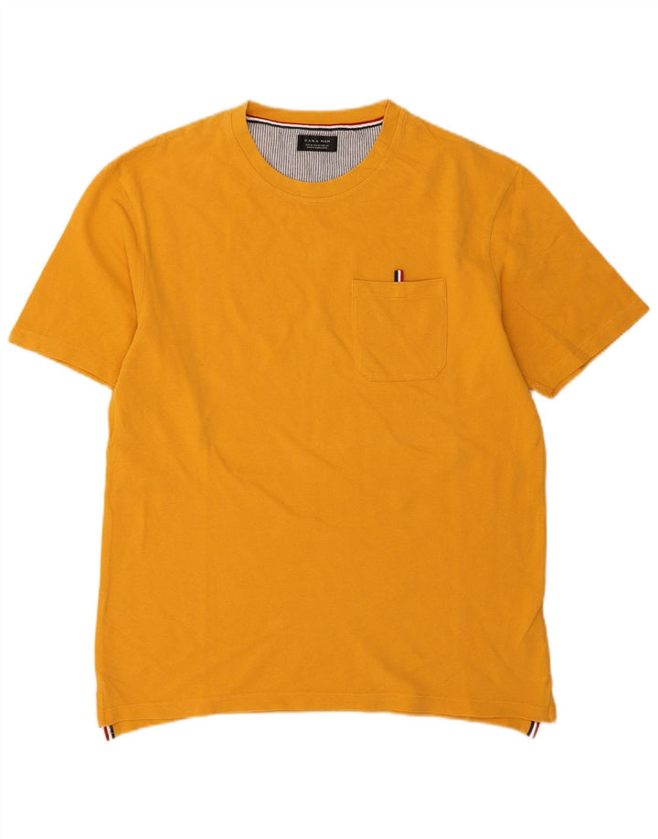 Zara Herren T-Shirt Top Mittelgelb