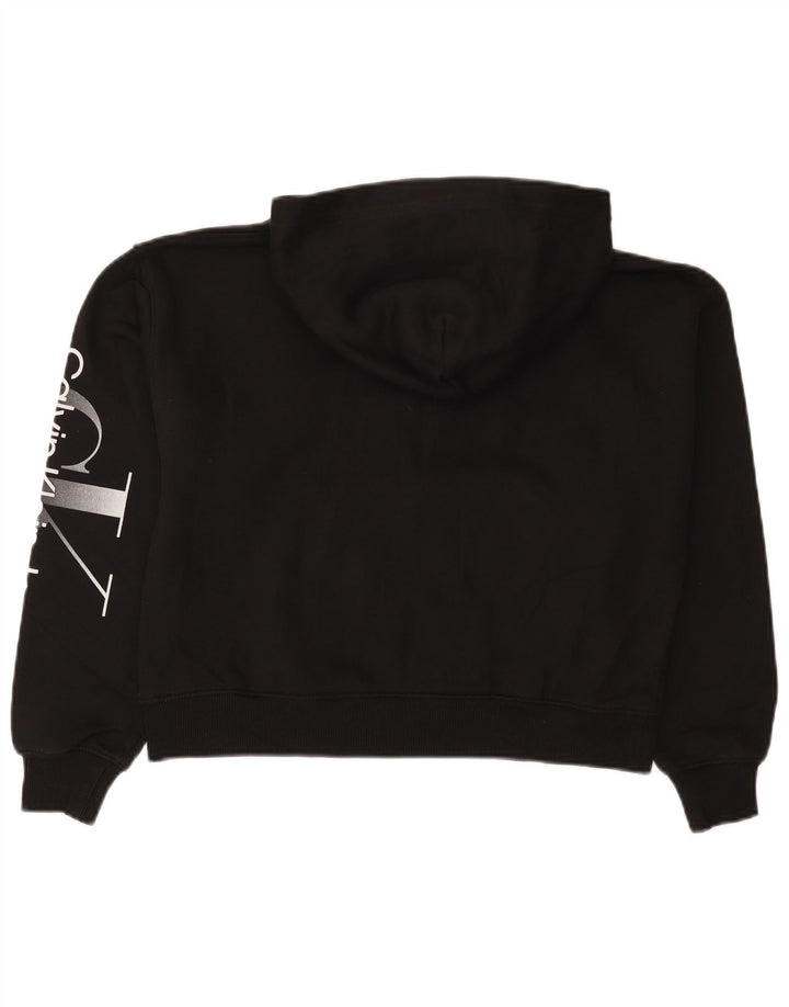 CALVIN KLEIN JEANS Damen Übergroßer Kapuzenpullover UK 10 Small Schwarz
