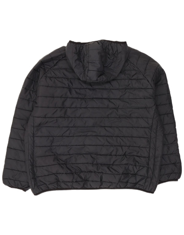 Ellesse Wattierte Damenjacke mit Kapuze, UK 24 4XL, schwarzes Polyester