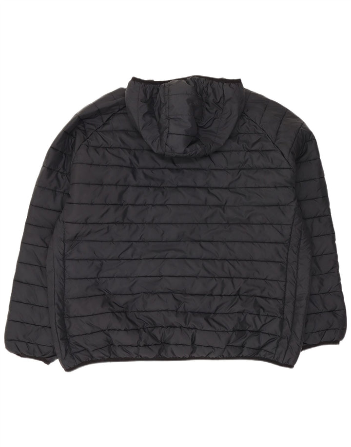 Ellesse Wattierte Damenjacke mit Kapuze, UK 24 4XL, schwarzes Polyester