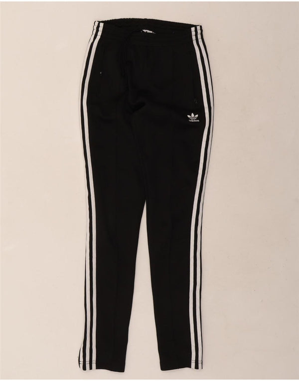 Adidas Damen Prime Blue Trainingshose UK 4 XS Schwarz Baumwolle