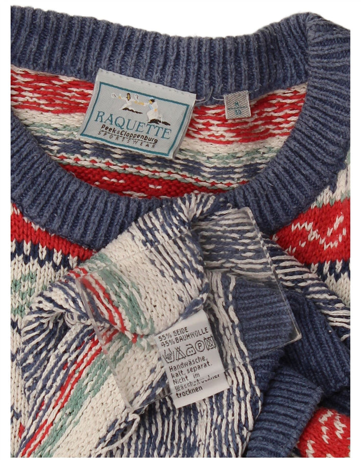 Vintage Herren Pullover mit Rundhalsausschnitt IT 50 Medium Mehrfarbig Fair Isle