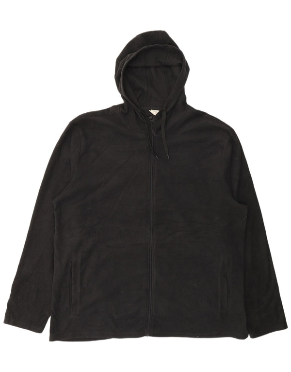 Mountain Warehouse Herren-Fleecejacke mit Kapuze, UK 46 3XL, schwarzes Polyester