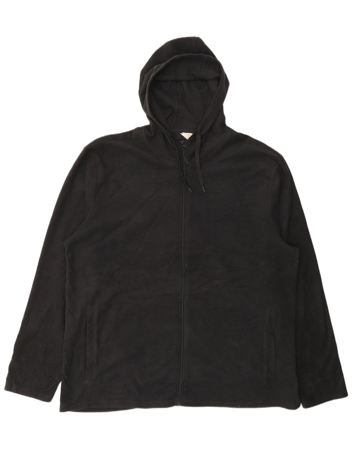 Mountain Warehouse Herren-Fleecejacke mit Kapuze, UK 46 3XL, schwarzes Polyester