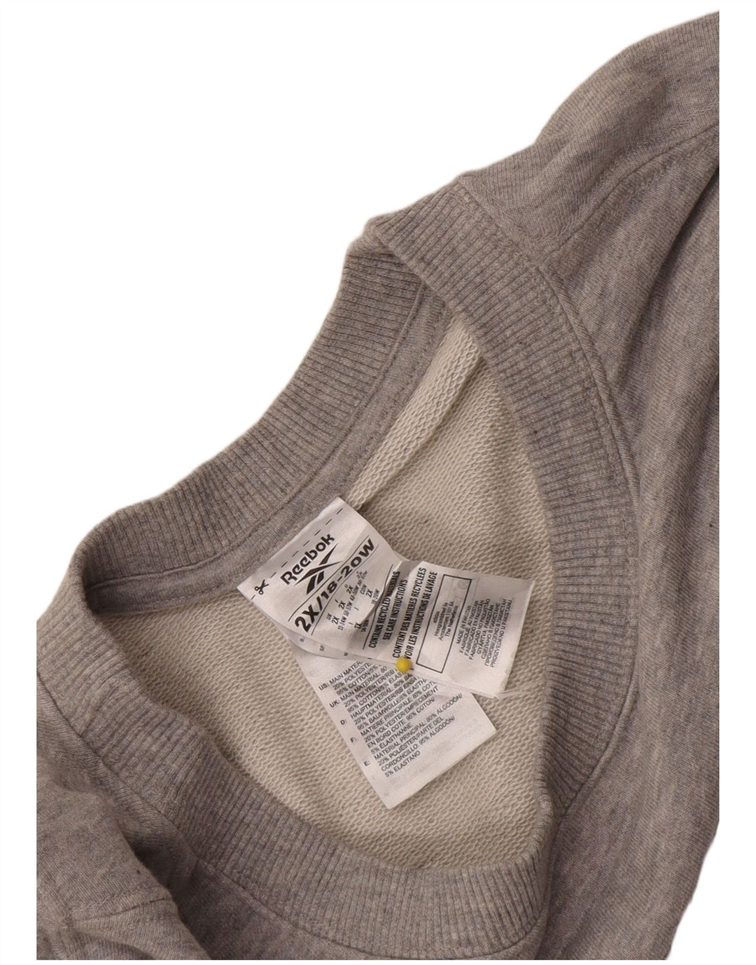 Reebok Womens Graphic Sweatshirt Pullover UK 22/24 2XL Grau geflecktes Polyester