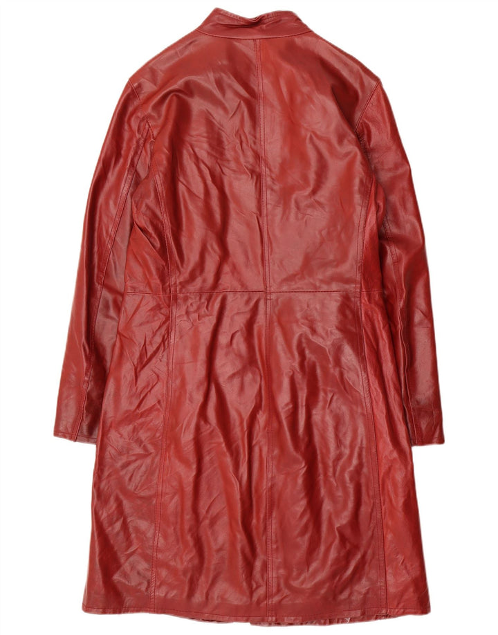 Bayside Damen Ledermantel UK 14 Mittelrot