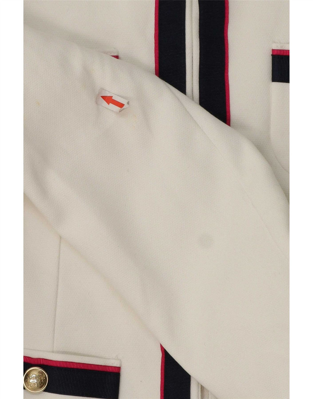 Zara Damen Blazer Jacke UK 10 Small Weiß gestreift