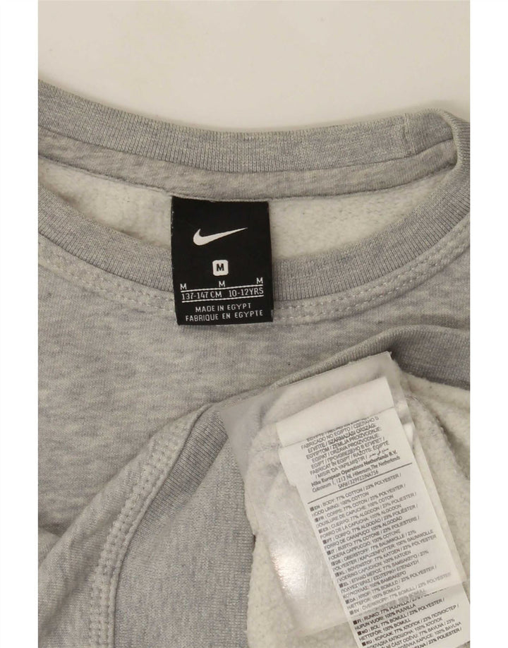 Nike Sweatshirt-Pullover für Jungen, 10–11 Jahre, mittelgrau gefleckte Baumwolle