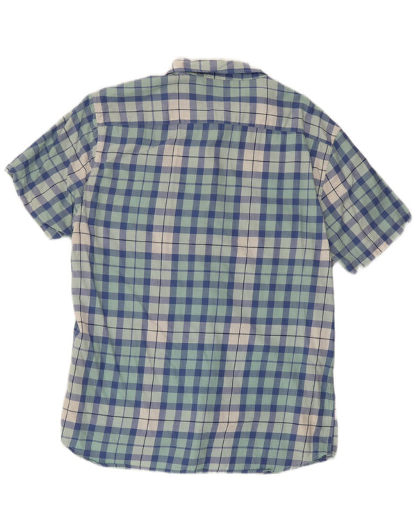 Lee Mens Short Sleeve Slim Fit Shirt XL Blue Check Cotton
