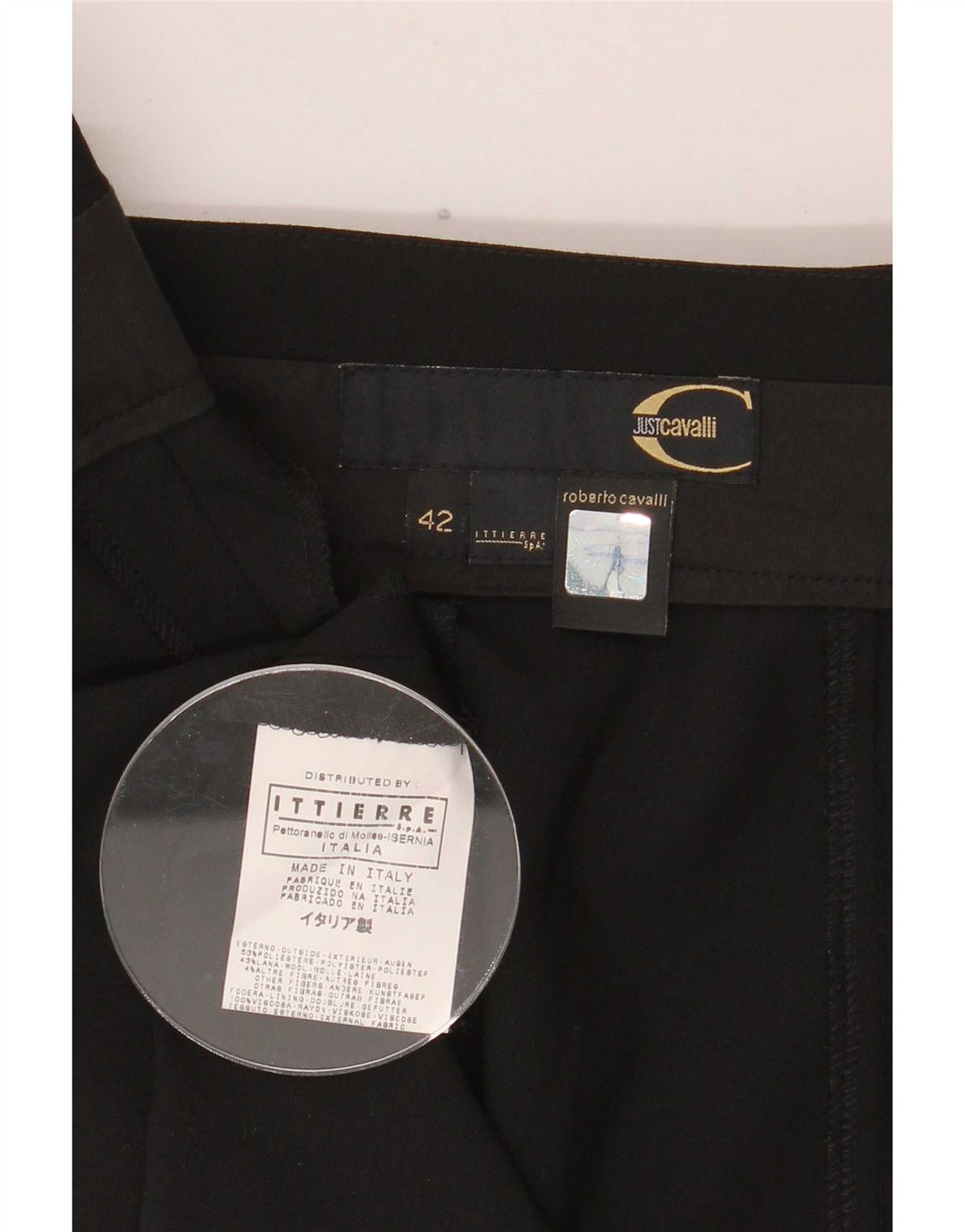 Just Cavalli Damen Bleistiftrock IT 42 Medium W28 Schwarz Polyester