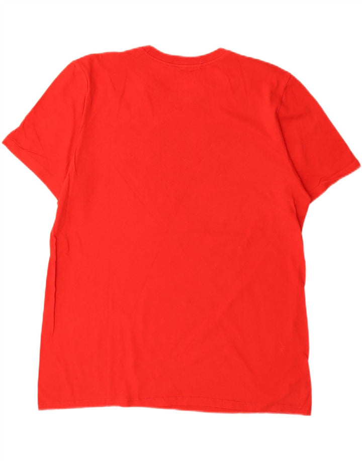 Nike Herren-T-Shirt mit sportlichem Schnitt und Grafik, Größe L, aus roter Baumwolle