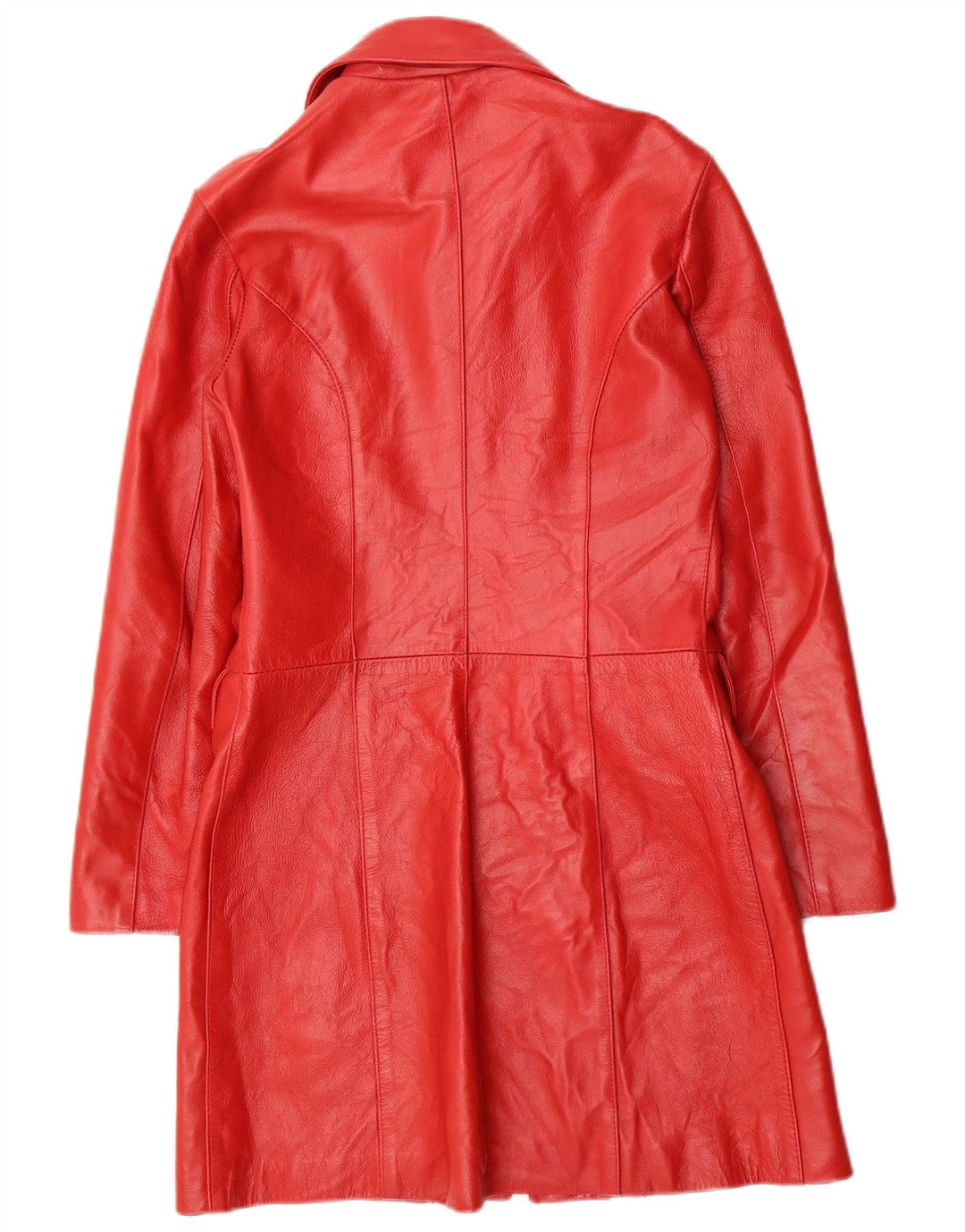 Vintage Damen Ledermantel UK 10 Klein Rot