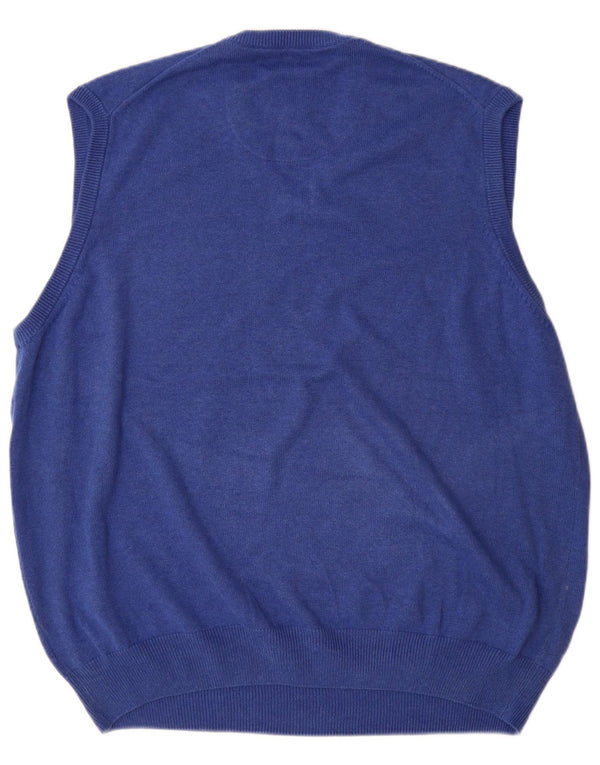 Marks & Spencer Herren Blue Harbour Weste Tank Top 2XL Blaue Baumwolle