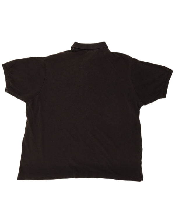 LACOSTE Herren Poloshirt Größe 9 4XL Schwarze Baumwolle