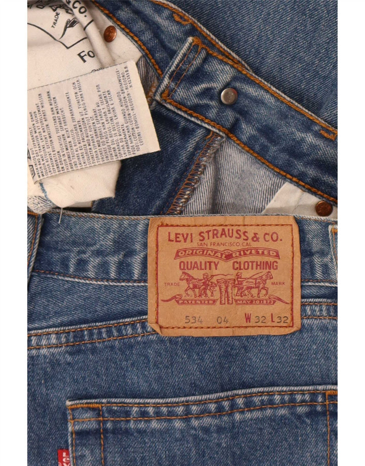 Levi's Herren 534 Straight Jeans W32 L27 Blaue Baumwolle