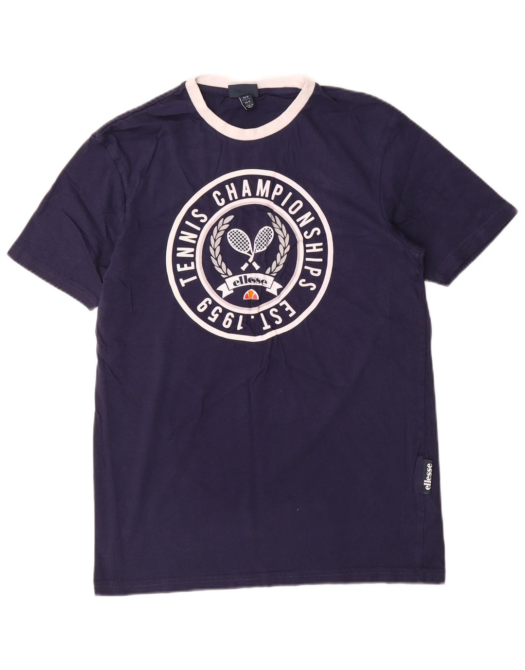 Ellesse Herren-T-Shirt mit normaler Grafik, Größe S, marineblaue Baumwolle