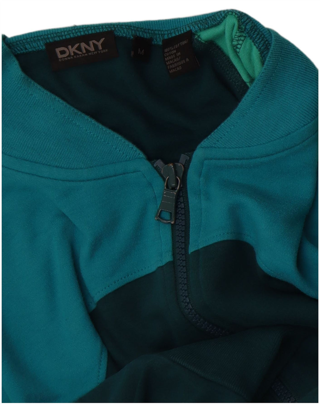 Dkny Herren-Trainingsanzug-Top-Jacke aus mittelgrüner Colourblock-Baumwolle