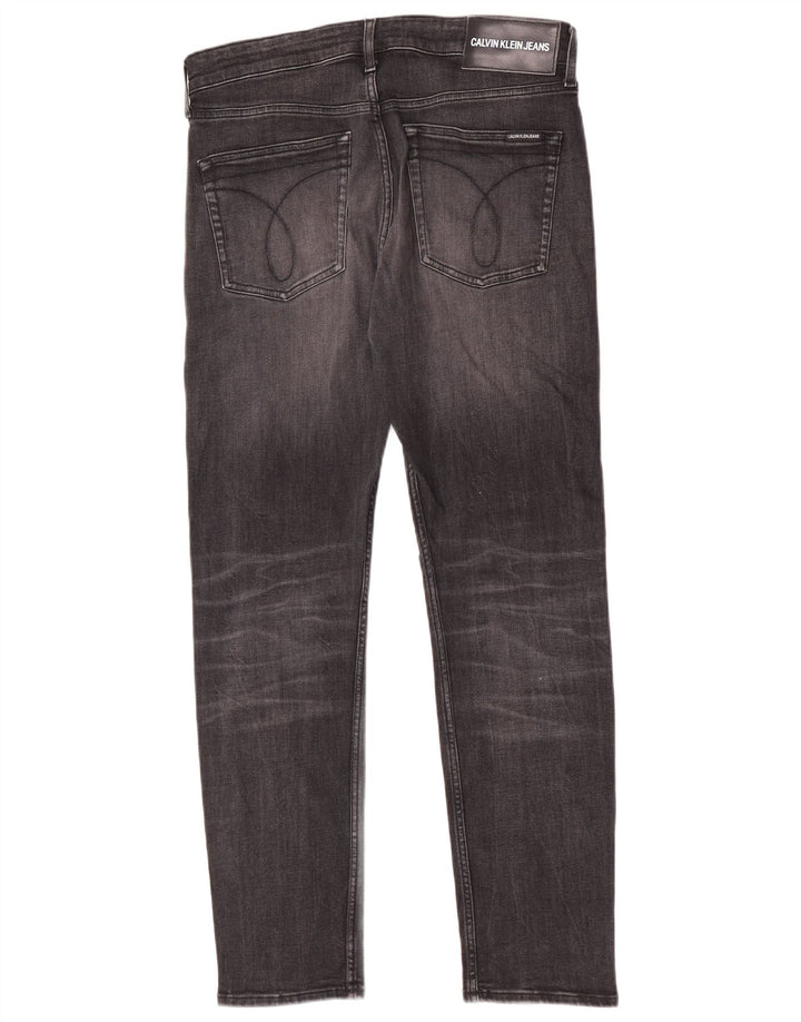 Calvin Klein Herren Slim Jeans W32 L30 Graue Baumwolle