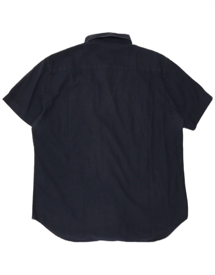 Carrera Herren Kurzarmhemd XL Marineblau Baumwolle