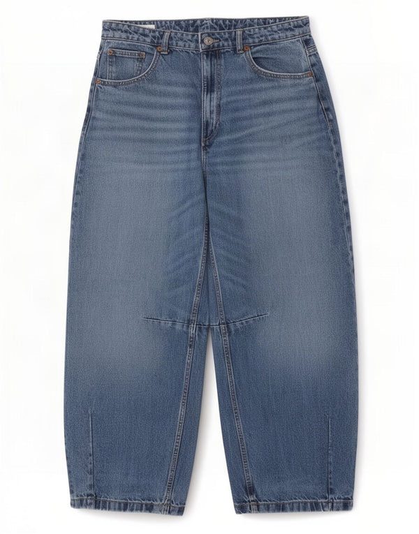 Lose Damenjeans von Zara, EU 40, mittelgroß, W30, L28, blaue Baumwolle