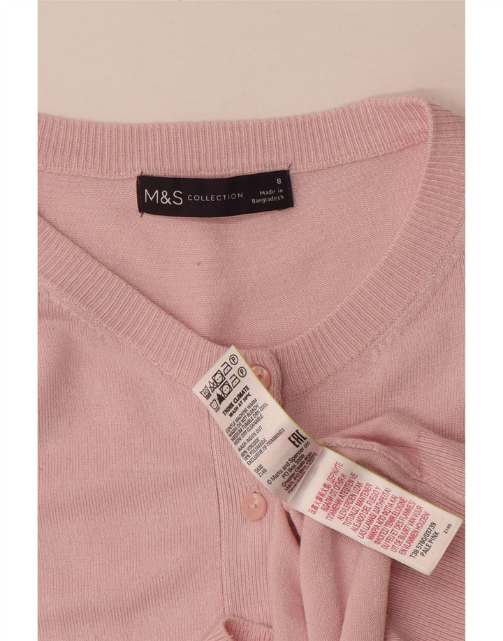 MARKS & SPENCER Damen-Cardigan-Pullover UK 8 Kleine rosa Viskose