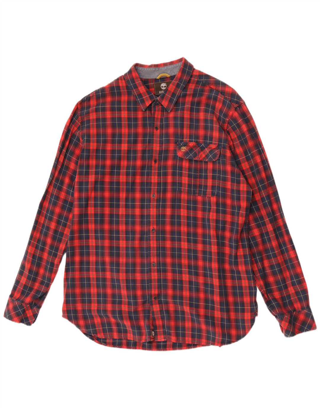 Timberland Herren Slim Fit Hemd 2XL rot kariert Baumwolle