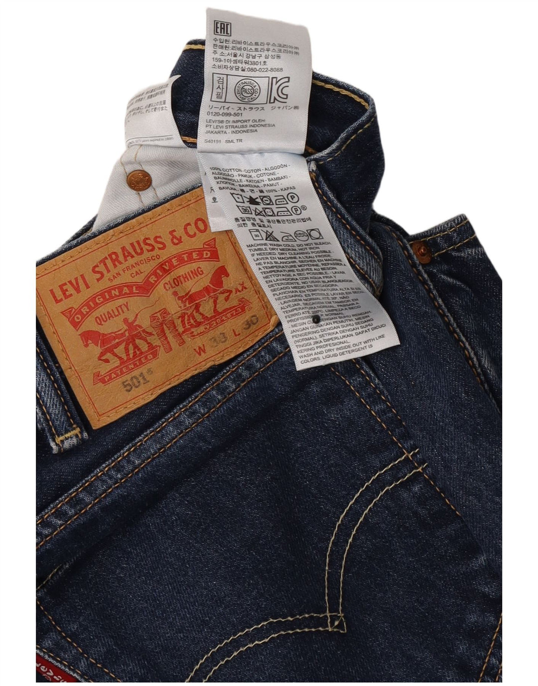 Levi's Herren 501 Regular Fit Straight Jeans W38 L30 Blaue Baumwolle