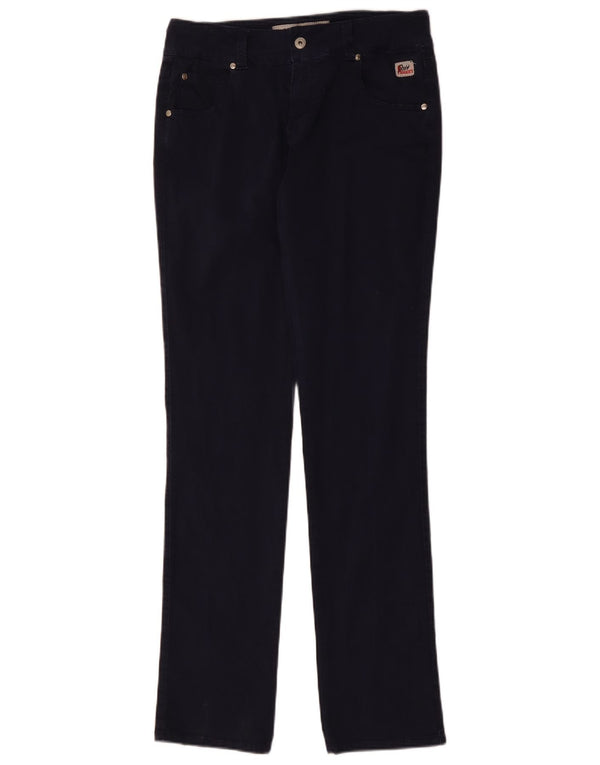 ROY ROGERS Womens Slim Casual Trousers W29 L34 Navy Blue Cotton