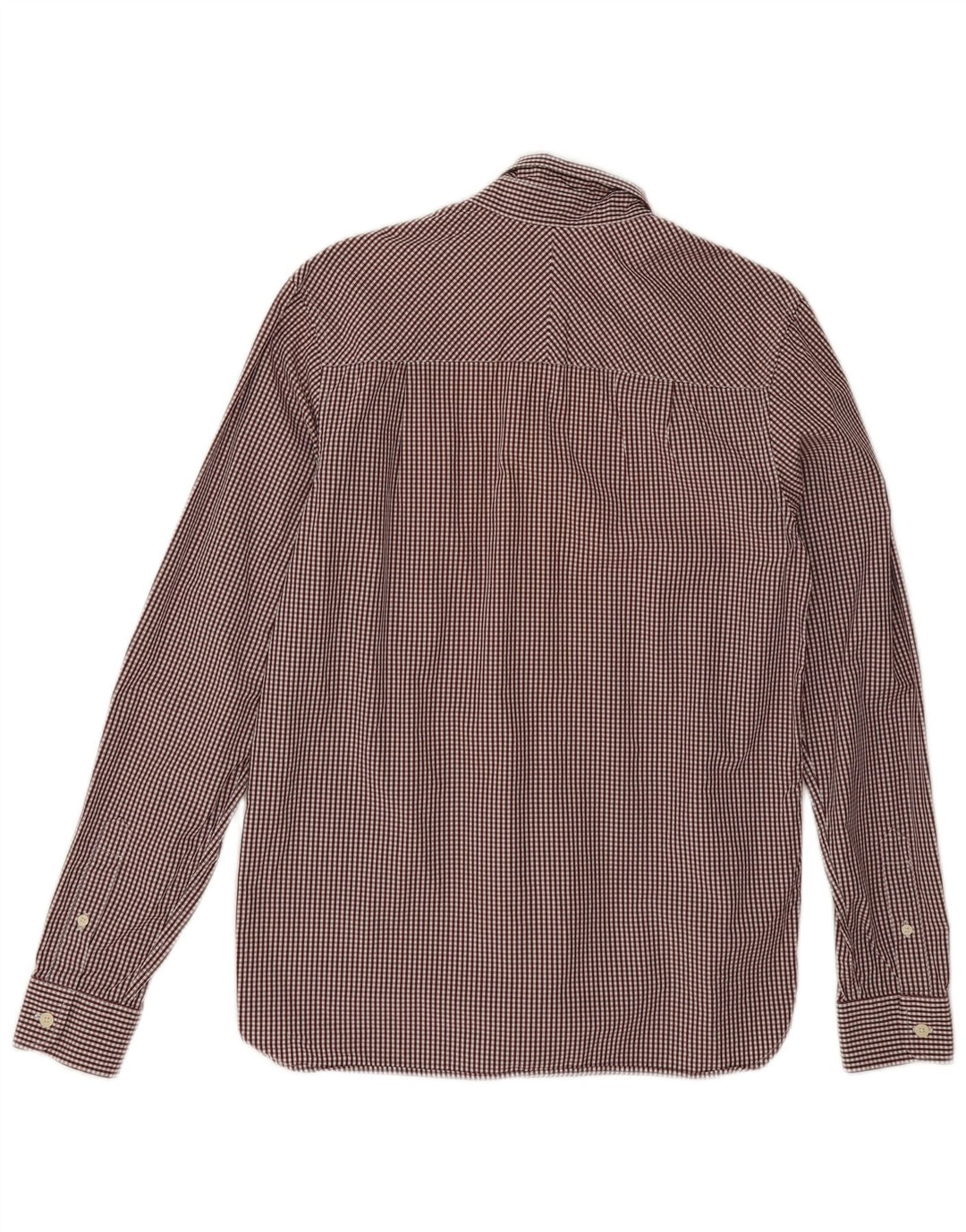 Fred Perry Herrenhemd, klein, Burgunderrot, Gingham-Baumwolle