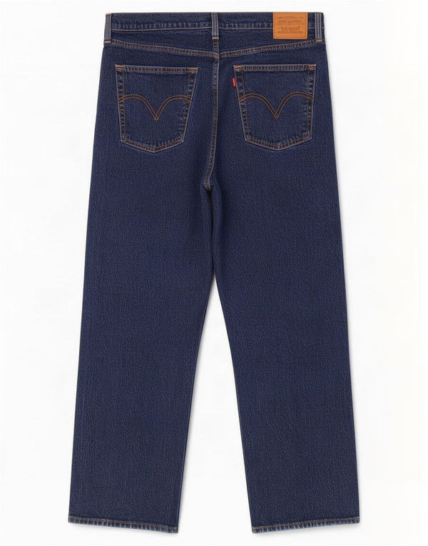 Levi's Damen Ribcage High Waist Straight Jeans W32 L29 Marineblaue Baumwolle