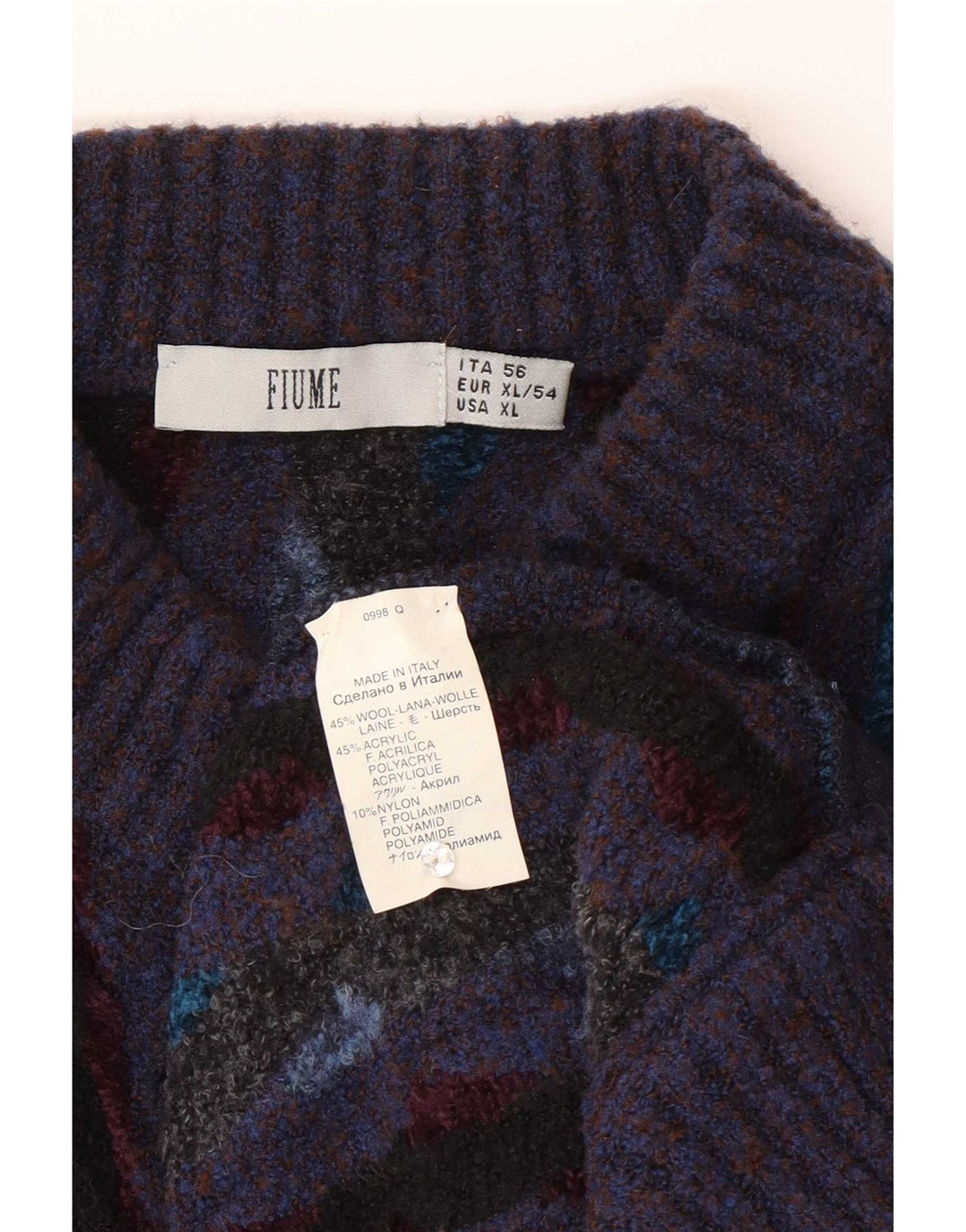 Fiume Herren-Strickjacke mit normaler Passform, XL, lila, gestreift, Wolle