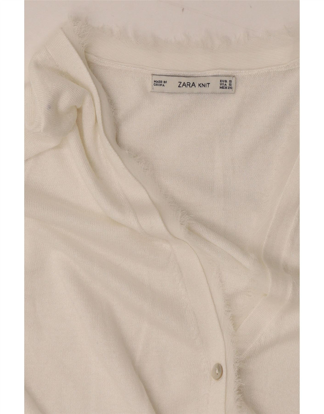 Zara Damen-Cardigan-Pullover UK 10 Small Weiß