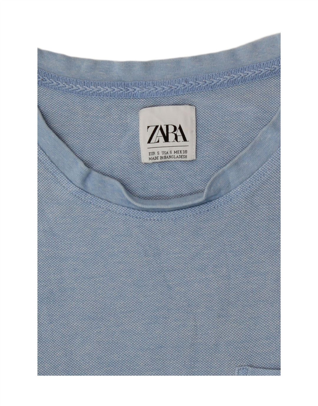 Zara Herren T-Shirt Top Small Blau