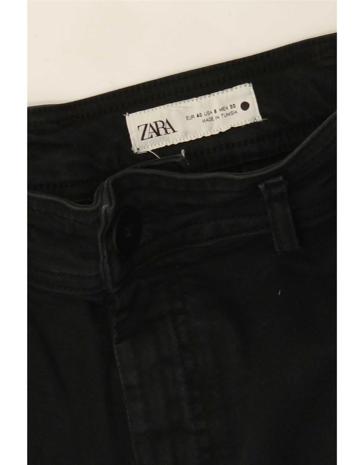 Zara Damen-Jeans mit weitem Bein, EU 40, mittelgroß, W30, L28, Schwarz