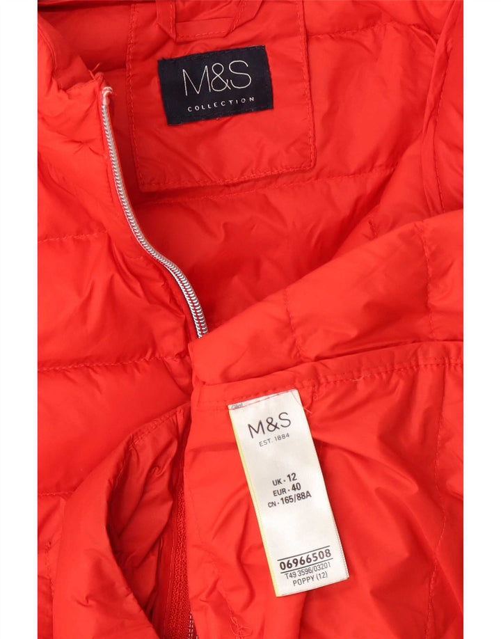 Marks & Spencer Wattierte Damenweste mit Kapuze, UK 12, Mittelrot, Polyamid