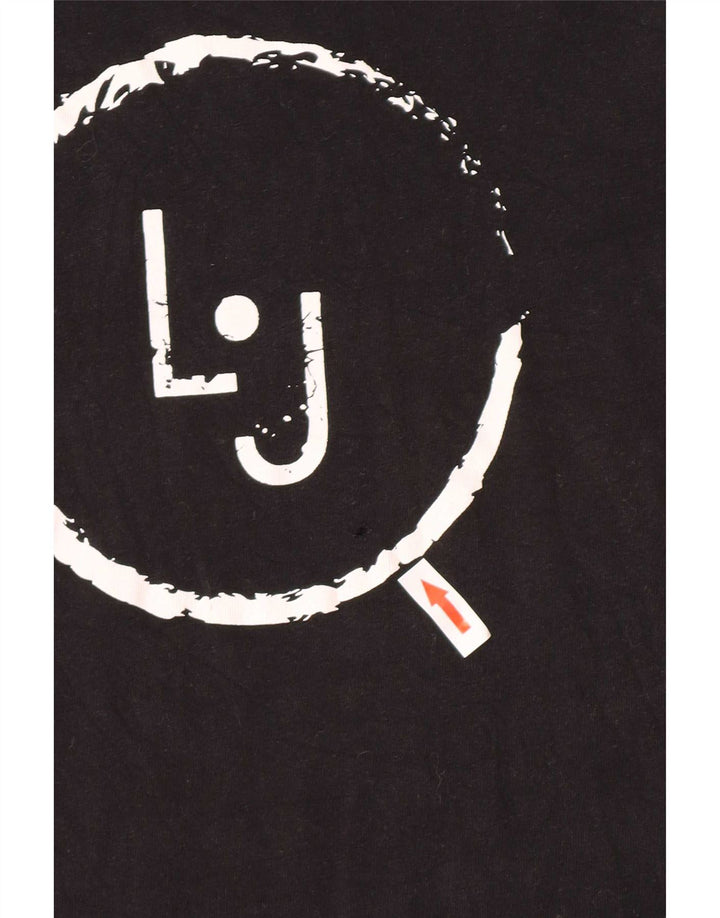 Liu Jo Herren-T-Shirt mit Grafik, Größe S, schwarze Baumwolle