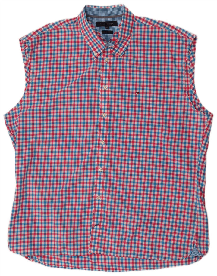 Tommy Hilfiger Herren ärmelloses Custom Fit Hemd 2XL Mehrfarbig Gingham