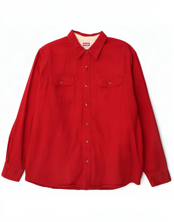 Wrangler Herrenhemd XL, rote Baumwolle
